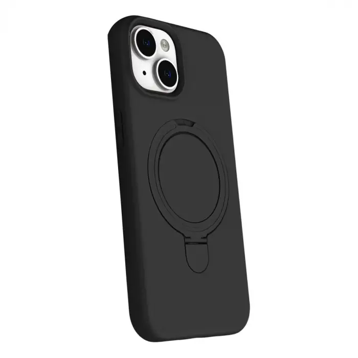 Apple İphone 15 Regal Magsafe Standlı Kapak - Siyah