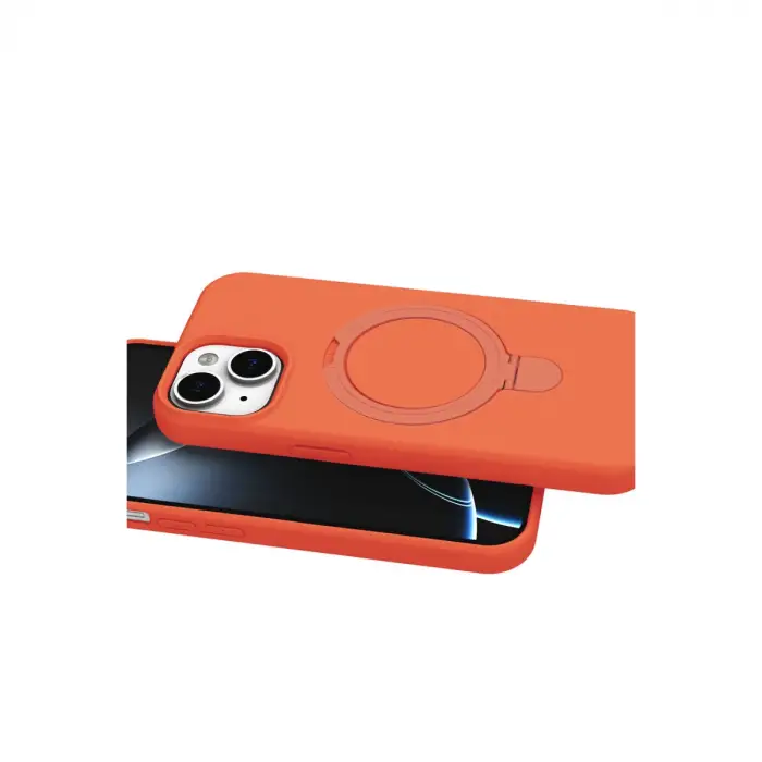 Apple İphone 15 Regal Magsafe Standlı Kapak - Turuncu