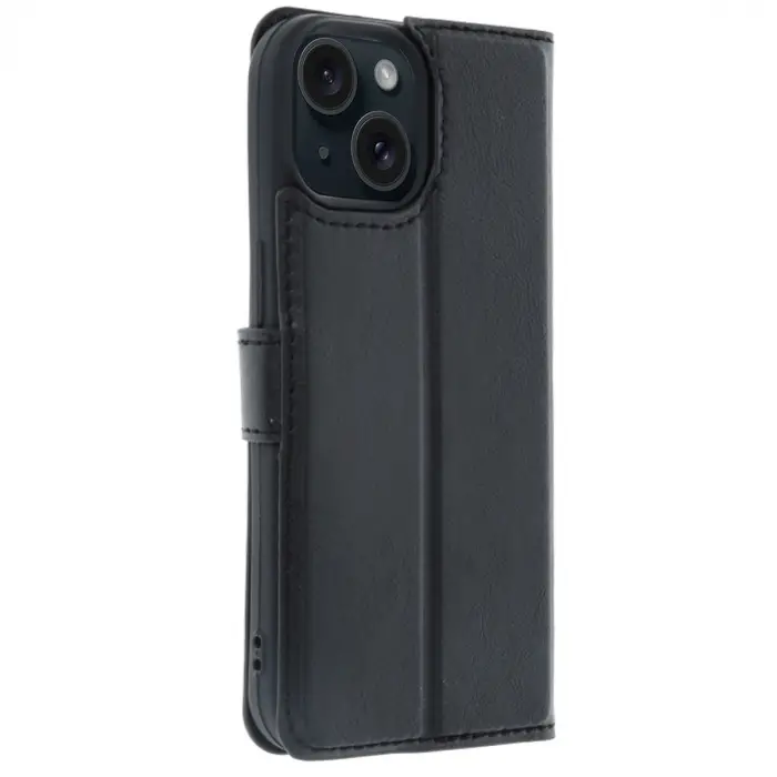 Apple İphone 15 Trend S Plus Kapaklı Kılıf - Siyah