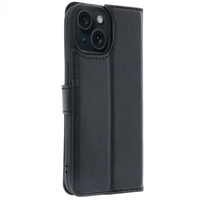 Apple İphone 15 Trend S Plus Kapaklı Kılıf - Siyah