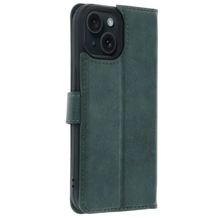 Apple İphone 15 Trend S Plus Kapaklı Kılıf - Yeşil