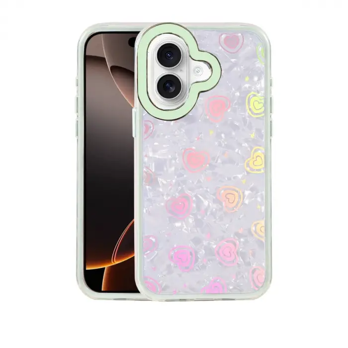 Apple İphone 16 Lumi Desenli Kapak - Yeşil