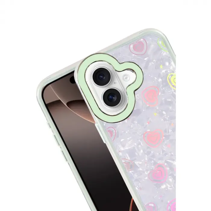 Apple İphone 16 Lumi Desenli Kapak - Yeşil