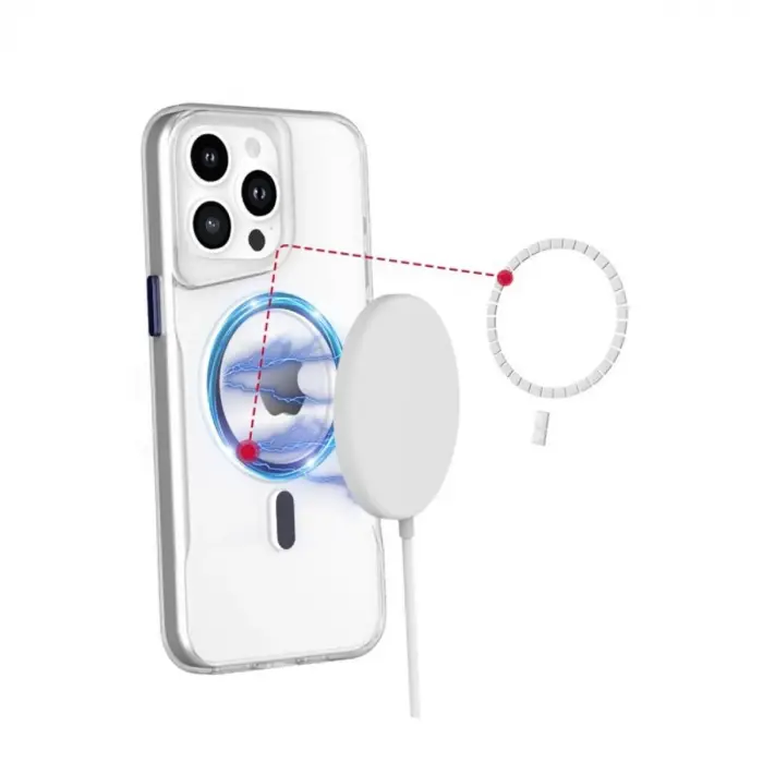 Apple İphone 16 Plus Kılıf Pc Poso Magsafe Kapak - Şeffaf