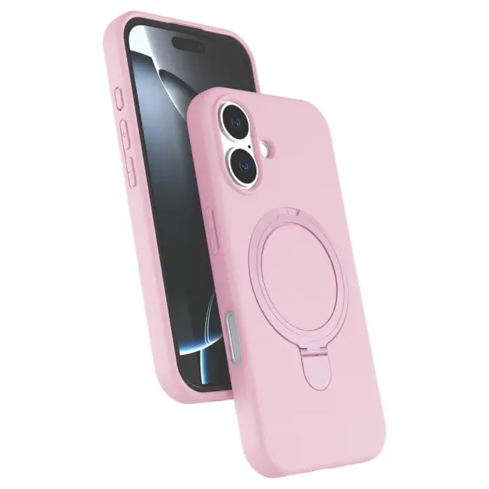 Apple İphone 16 Plus Regal Magsafe Standlı Kapak - Açık Pembe