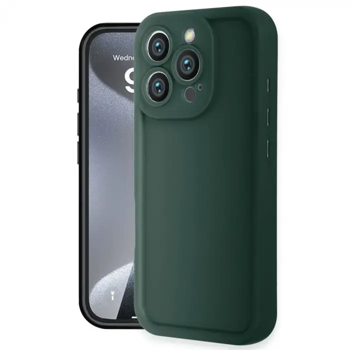 Apple İphone 16 Pro Kılıf Viera Silikon - Koyu Yeşil