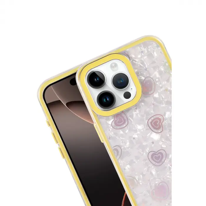 Apple İphone 16 Pro Lumi Desenli Kapak - Sarı