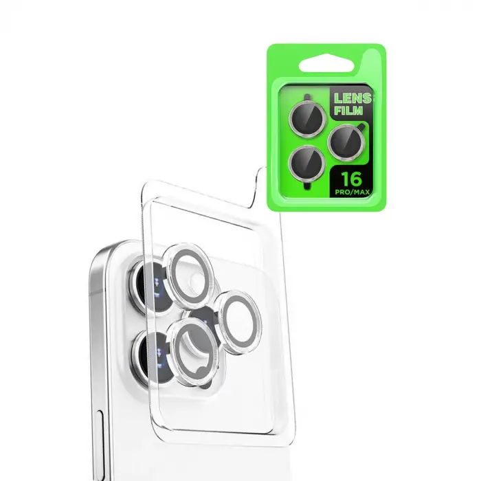 Apple İphone 16 Pro Max Raze Metal Kamera Lens - Beyaz