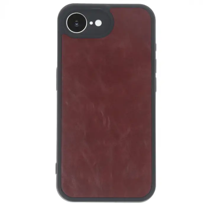 Apple İphone 16e Kılıf Aras Deri Kapak - Bordo