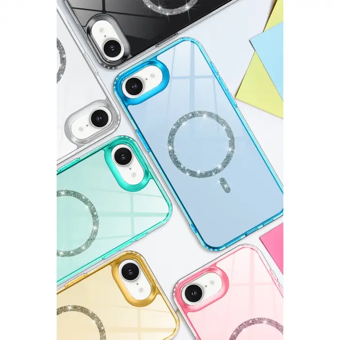 Apple İphone 16e Live Diamond Magsafe Kapak - Şeffaf