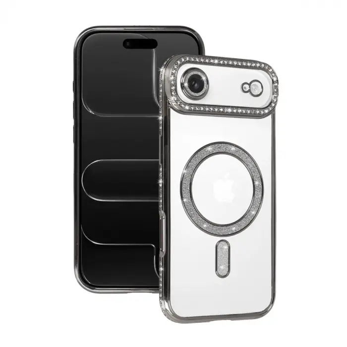 Apple İphone 17 Air Joke Simli Magneticsafe Kılıf - Gümüş