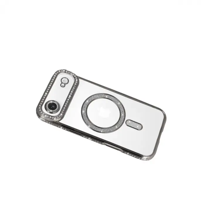 Apple İphone 17 Air Joke Simli Magneticsafe Kılıf - Gümüş