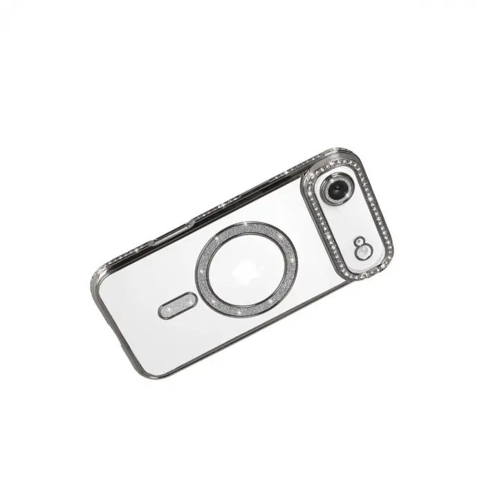 Apple İphone 17 Air Joke Simli Magneticsafe Kılıf - Gümüş