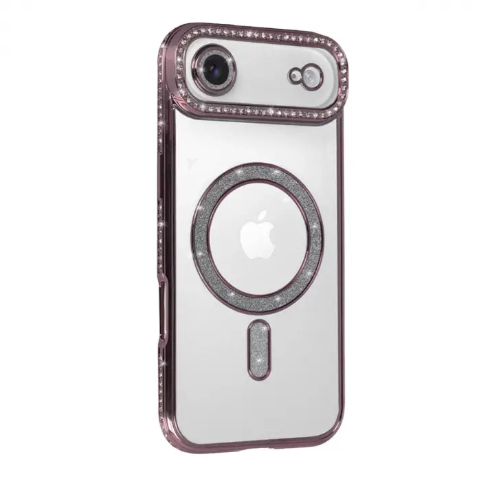 Apple İphone 17 Air Joke Simli Magneticsafe Kılıf - Pembe