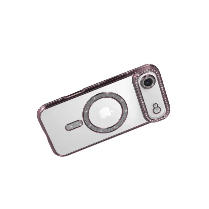 Apple İphone 17 Air Joke Simli Magneticsafe Kılıf - Pembe