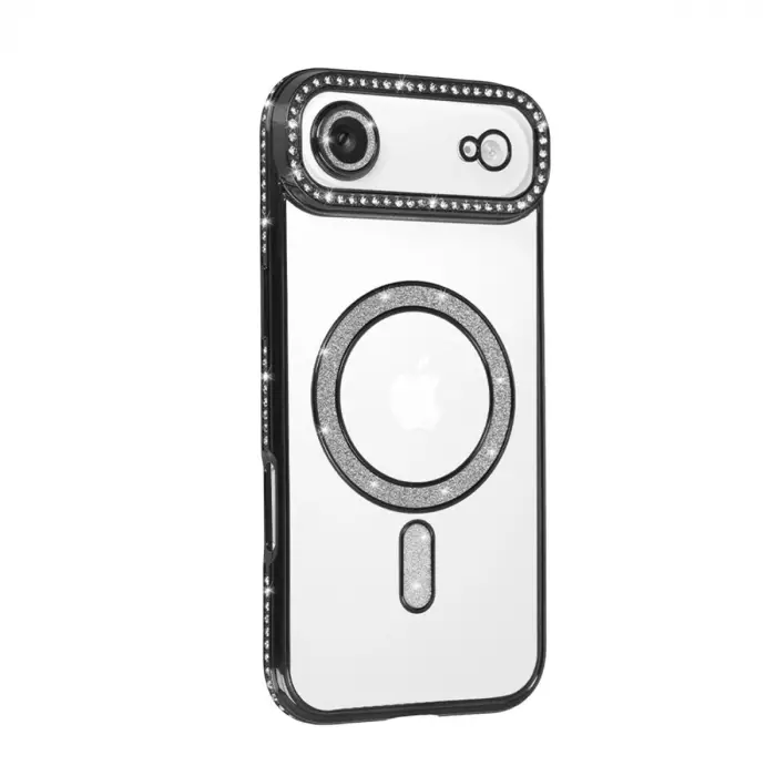 Apple İphone 17 Air Joke Simli Magneticsafe Kılıf - Siyah