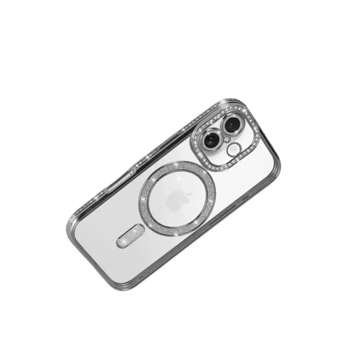 Apple İphone 17 Joke Simli Magneticsafe Kılıf - Gümüş