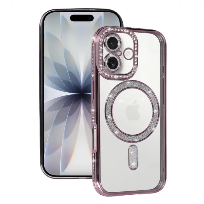 Apple İphone 17 Joke Simli Magneticsafe Kılıf - Pembe