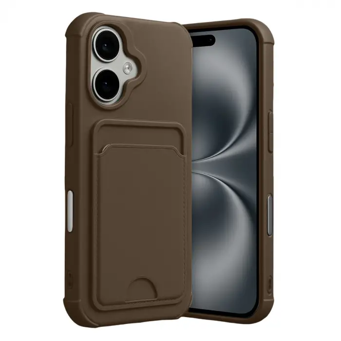 Apple İphone 17 Kelvin Kartvizitli Silikon - Kahverengi