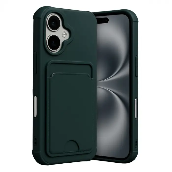 Apple İphone 17 Kelvin Kartvizitli Silikon - Koyu Yeşil