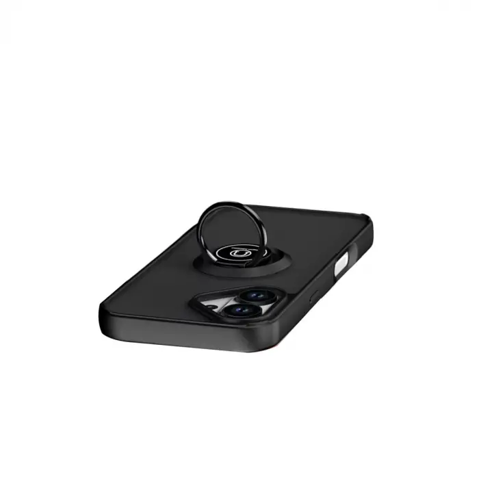 Apple İphone 17 Montreal Yüzüklü Silikon Kapak - Siyah