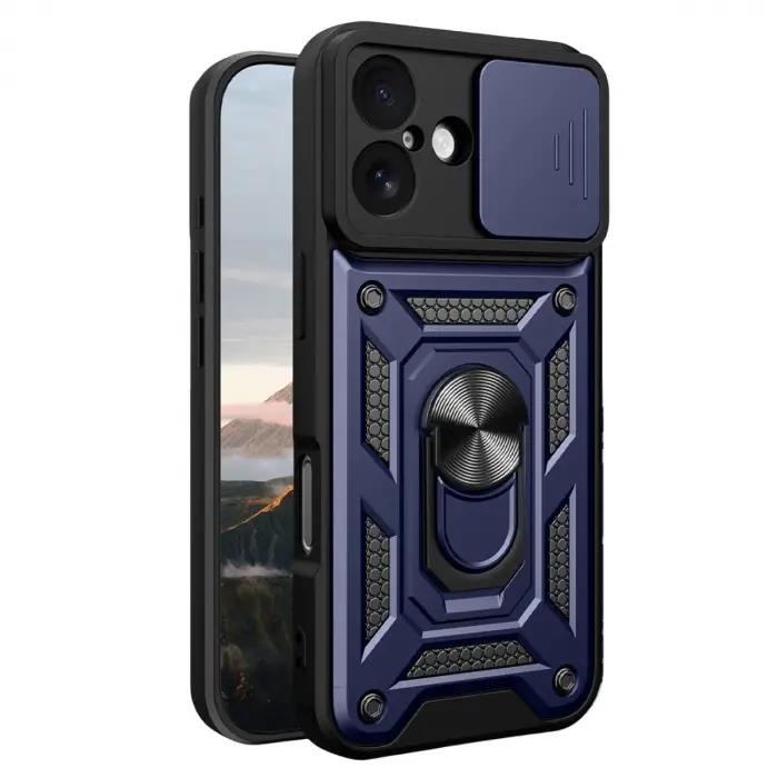 Apple İphone 17 Pars Lens Yüzüklü Silikon - Lacivert