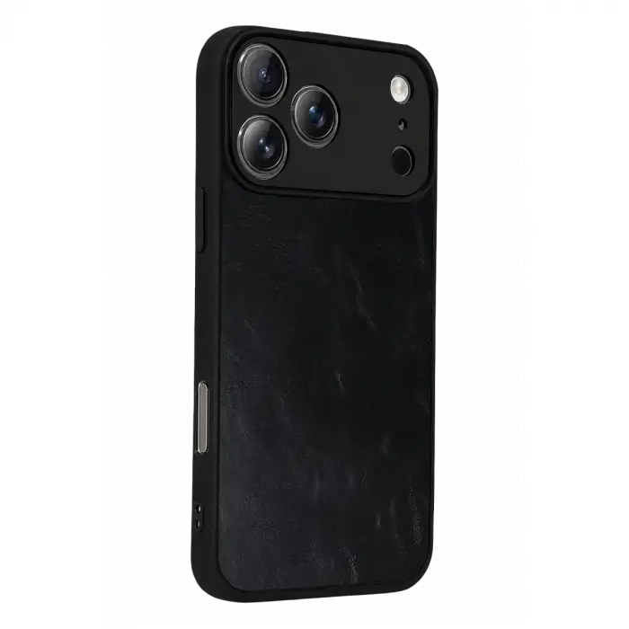 Apple İphone 17 Pro Aras Deri Kapak - Siyah