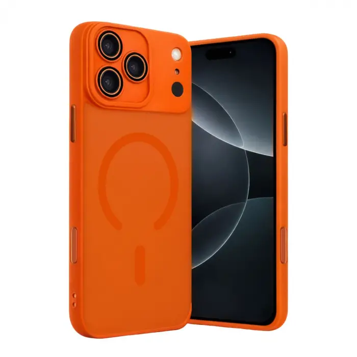 Apple İphone 17 Pro Max Jota Lensli Magsafe Kapak - Turuncu