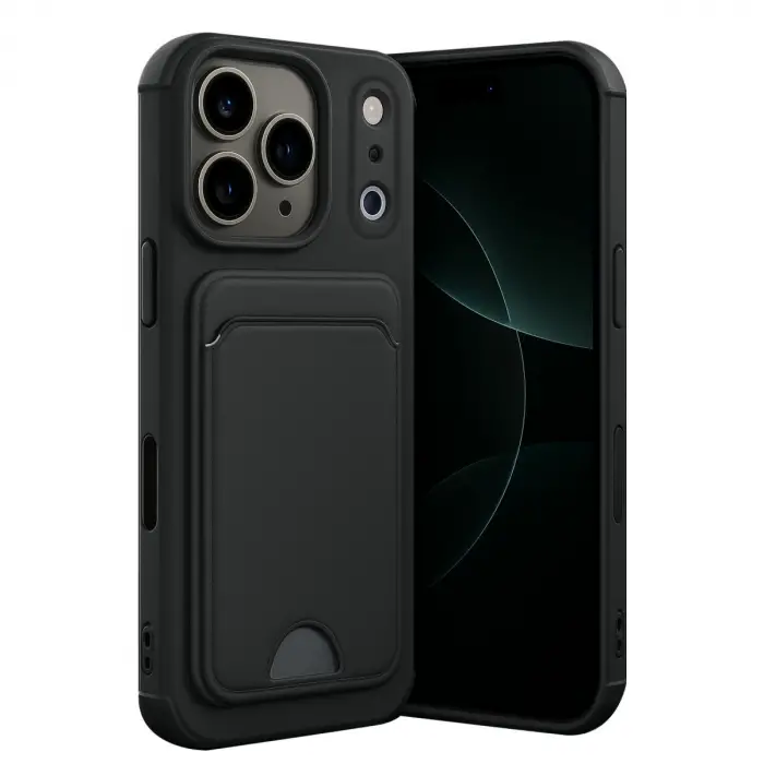 Apple İphone 17 Pro Max Kelvin Kartvizitli Silikon - Siyah