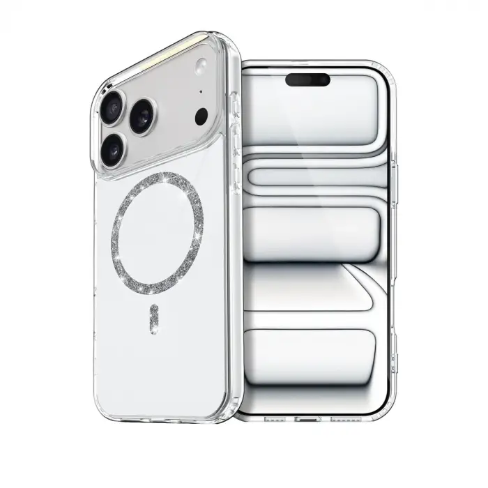 Apple İphone 17 Pro Max Live Diamond Magsafe Kapak - Şeffaf