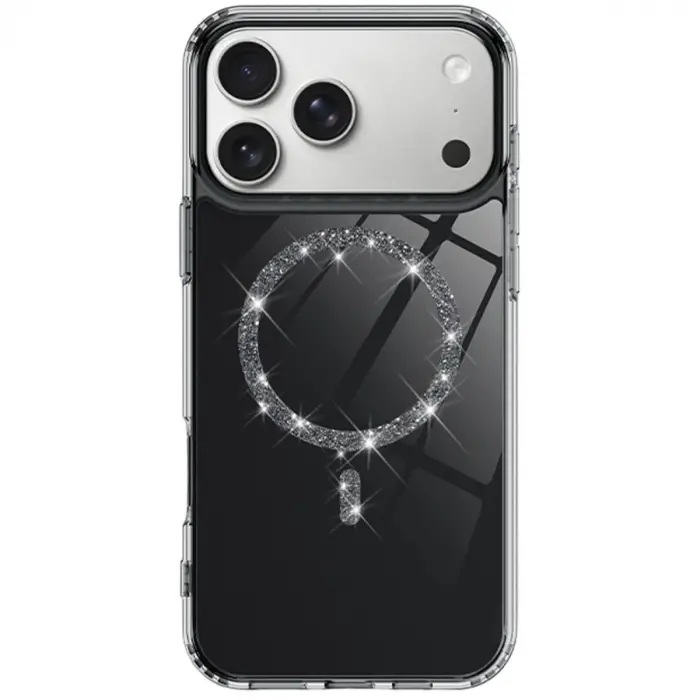 Apple İphone 17 Pro Max Live Diamond Magsafe Kapak - Siyah