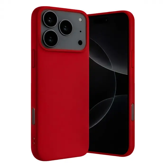 Apple İphone 17 Pro Max Nano İçi Kadife Silikon - Kırmızı