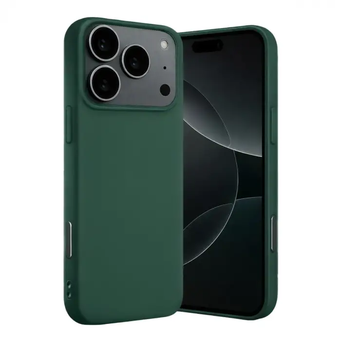 Apple İphone 17 Pro Max Nano İçi Kadife Silikon - Koyu Yeşil