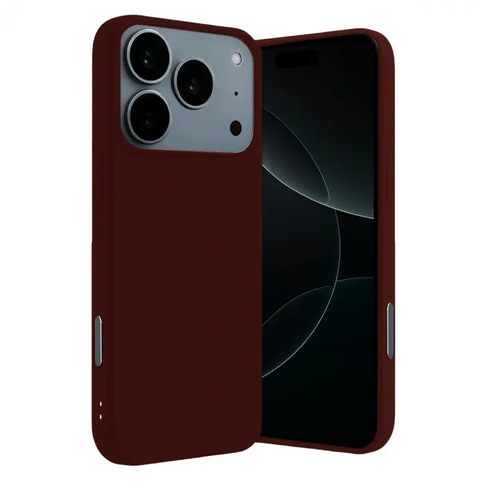 Apple İphone 17 Pro Nano İçi Kadife Silikon - Bordo