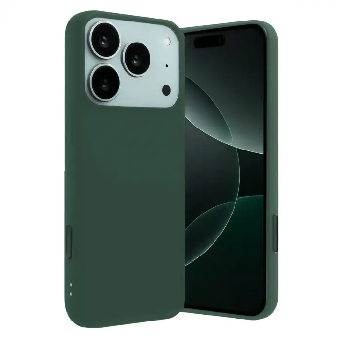 Apple İphone 17 Pro Nano İçi Kadife Silikon - Koyu Yeşil