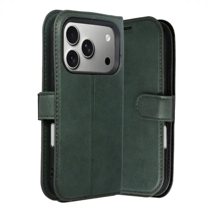 Apple İphone 17 Pro Trend S Plus Kapaklı Kılıf - Yeşil