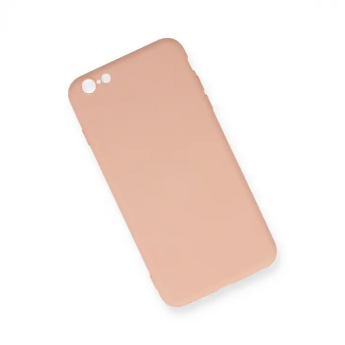 Apple İphone 6 Plus Kılıf Nano İçi Kadife Silikon - Pudra