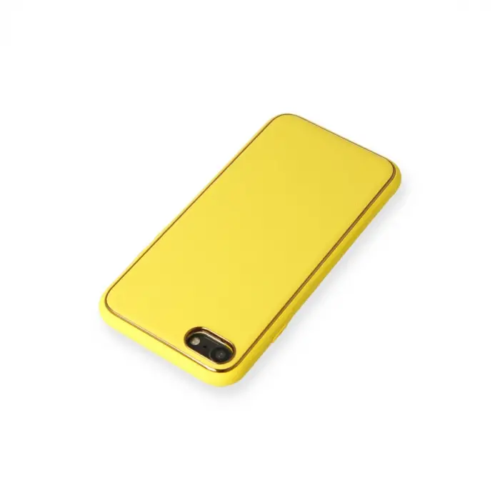 Apple İphone 7 Kılıf Coco Deri Silikon Kapak - Sarı