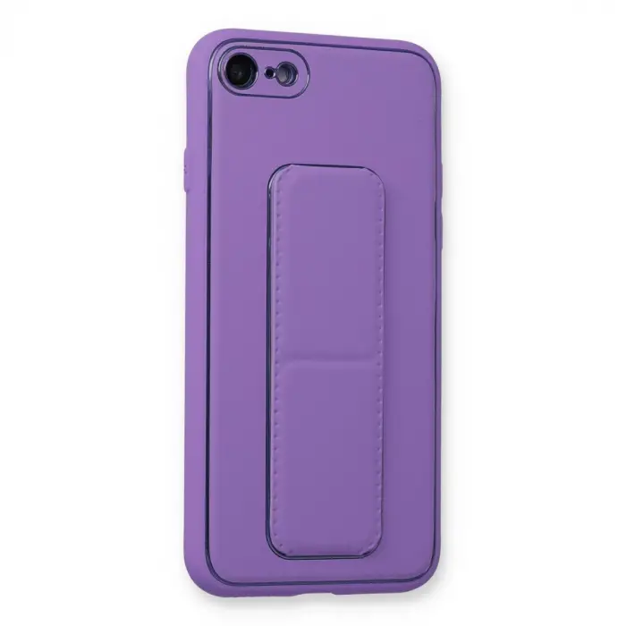 Apple İphone 7 Kılıf Coco Deri Standlı Kapak - Koyu Lila