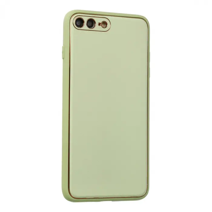 Apple İphone 7 Plus Kılıf Coco Deri Silikon Kapak - Açık Yeşil