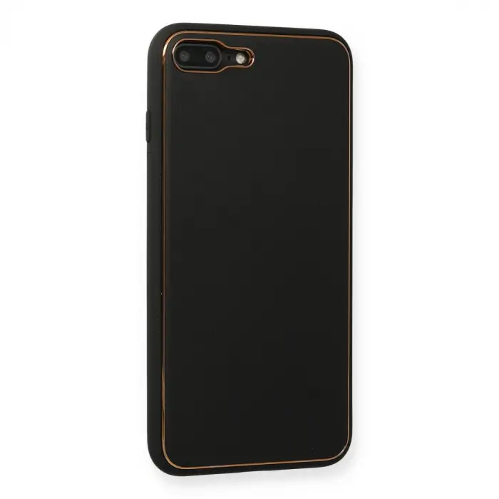 Apple İphone 7 Plus Kılıf Coco Deri Silikon Kapak - Siyah