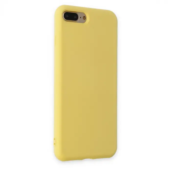 Apple İphone 7 Plus Kılıf Nano İçi Kadife Silikon - Sarı