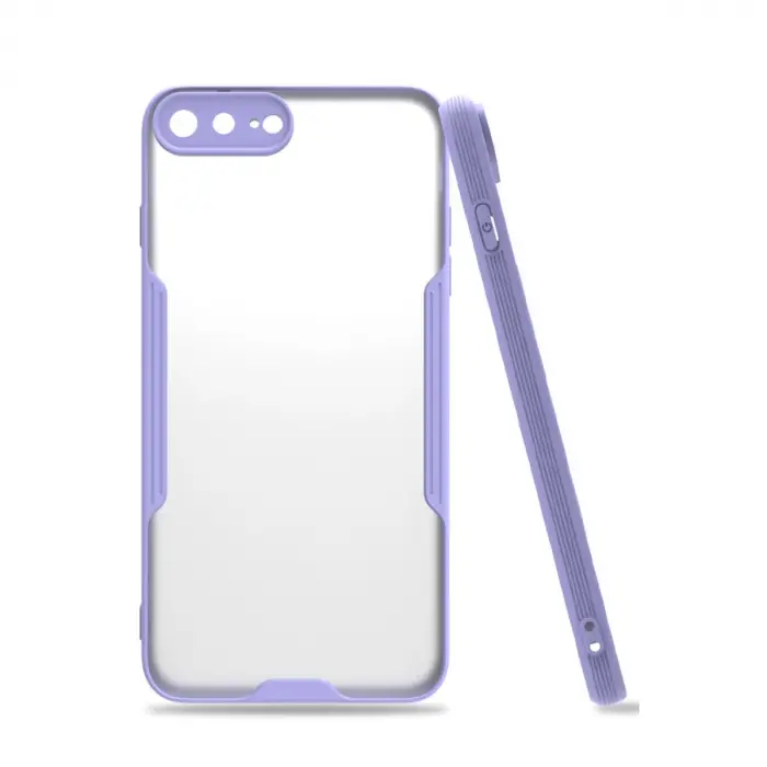 Apple İphone 7 Plus Kılıf Platin Silikon - Lila