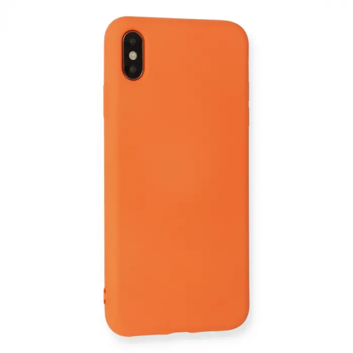 Apple İphone X Kılıf Nano İçi Kadife Silikon - Turuncu