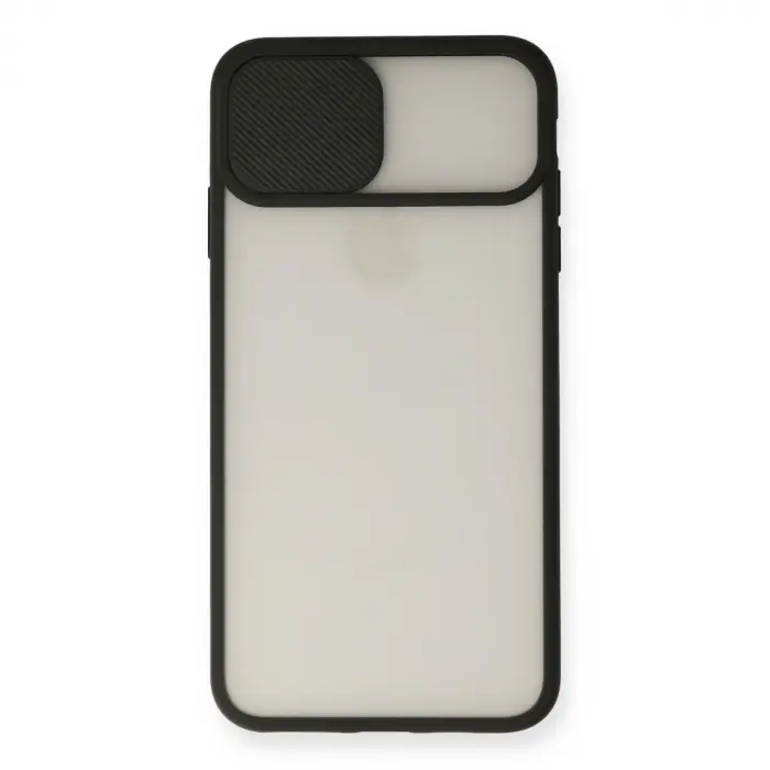 Apple İphone Xs Max Kılıf Palm Buzlu Kamera Sürgülü Silikon - Siyah