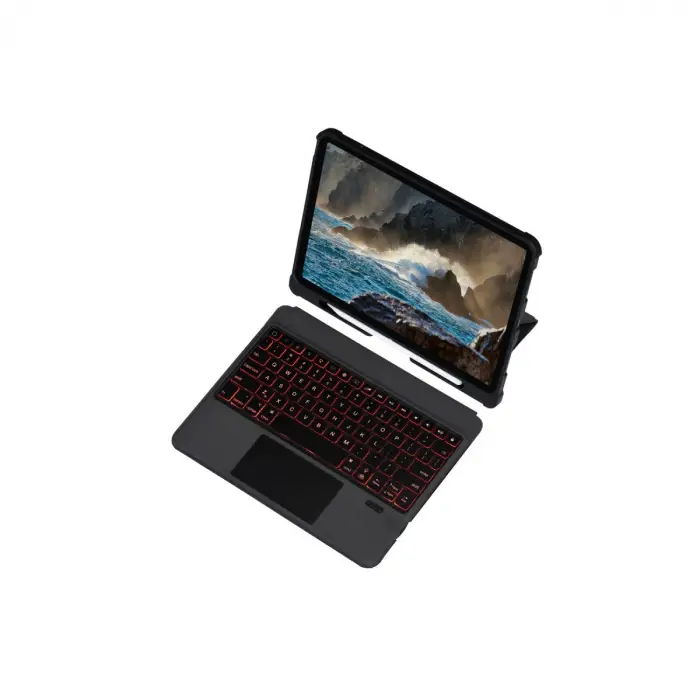 Apple T5209d İpad Pro 12.9 (2021) Kılıf İnter Ledli Klavyeli Tablet Kılıfı - Siyah