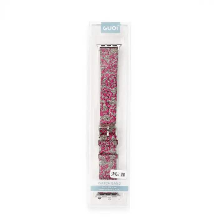 Apple Watch 38mm Creeper Desenli Kordon (SAAT DEĞİLDİR) - Pembe