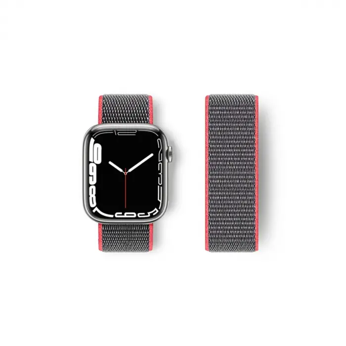 Apple Watch 38mm Hasırlı Cırtcırtlı Kordon (SAAT DEĞİLDİR) - Pembe
