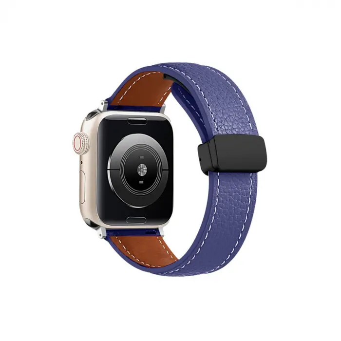 Apple Watch 38mm Kr414 Daks Deri Kordon (SAAT DEĞİLDİR) - Lacivert