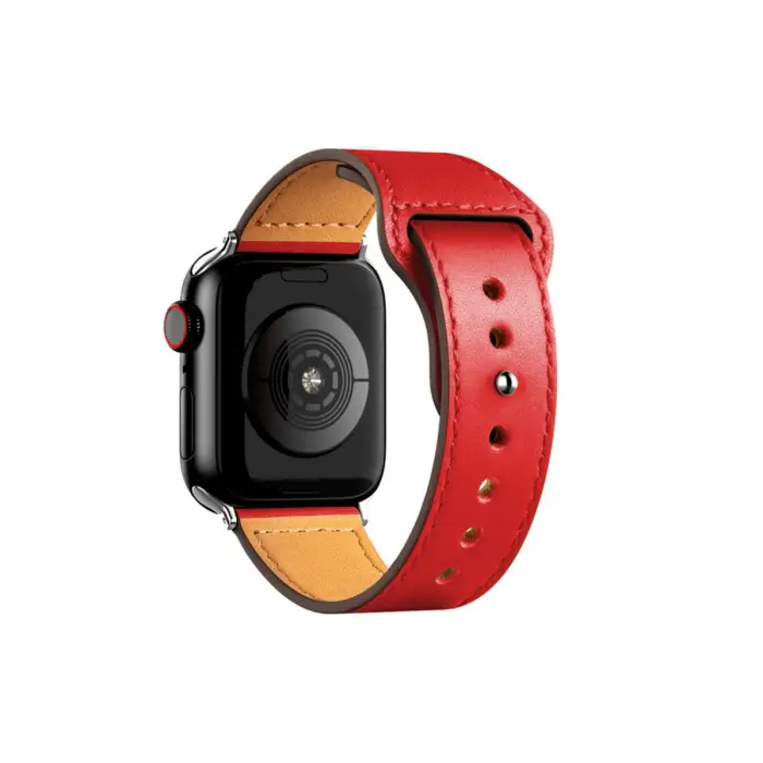 Apple Watch 38mm Kr415 Luaz Deri Kordon (SAAT DEĞİLDİR) - Kırmızı